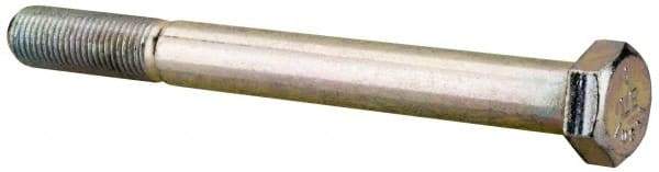 Made in USA - 3/8-24 UNF, 3-3/4" Length Under Head Hex Head Cap Screw - Partially Threaded, Grade 5 Steel, Zinc-Plated Finish, 9/16" Hex - Americas Industrial Supply