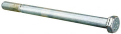 Made in USA - 3/8-24 UNF, 5-1/2" Length Under Head Hex Head Cap Screw - Partially Threaded, Grade 5 Steel, Zinc-Plated Finish, 9/16" Hex - Americas Industrial Supply
