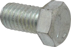 Made in USA - 7/16-14 UNC, 3/4" Length Under Head Hex Head Cap Screw - Fully Threaded, Grade 5 Steel, Zinc-Plated Finish, 5/8" Hex - Americas Industrial Supply