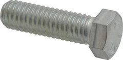 Made in USA - 7/16-14 UNC, 1-1/2" Length Under Head Hex Head Cap Screw - Partially Threaded, Grade 5 Steel, Zinc-Plated Finish, 5/8" Hex - Americas Industrial Supply