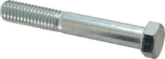 Made in USA - 7/16-14 UNC, 3" Length Under Head Hex Head Cap Screw - Partially Threaded, Grade 5 Steel, Zinc-Plated Finish, 5/8" Hex - Americas Industrial Supply