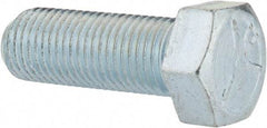 Made in USA - 7/16-20 UNF, 1-1/4" Length Under Head Hex Head Cap Screw - Fully Threaded, Grade 5 Steel, Zinc-Plated Finish, 5/8" Hex - Americas Industrial Supply