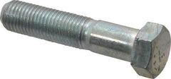 Made in USA - 7/16-20 UNF, 2" Length Under Head Hex Head Cap Screw - Partially Threaded, Grade 5 Steel, Zinc-Plated Finish, 5/8" Hex - Americas Industrial Supply