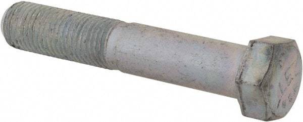 Made in USA - 7/16-20 UNF, 2-1/2" Length Under Head Hex Head Cap Screw - Partially Threaded, Grade 5 Steel, Zinc-Plated Finish, 5/8" Hex - Americas Industrial Supply