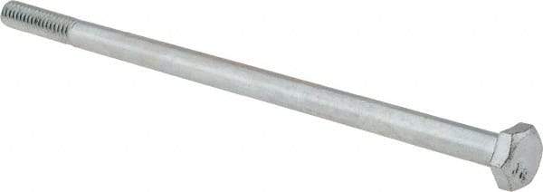 Value Collection - 1/4-20 UNC, 5-1/2" Length Under Head Hex Head Cap Screw - Partially Threaded, Grade 2 Steel, Zinc-Plated Finish, 7/16" Hex - Americas Industrial Supply