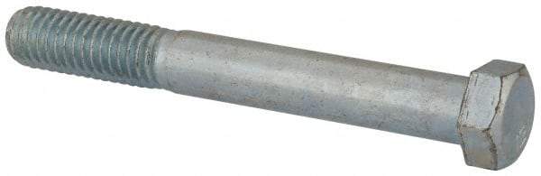 Value Collection - 7/16-14 UNC, 3-1/2" Length Under Head Hex Head Cap Screw - Partially Threaded, Grade 2 Steel, Zinc-Plated Finish, 5/8" Hex - Americas Industrial Supply