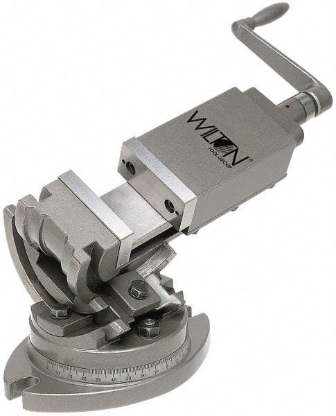Wilton - 6" Jaw Width, 6" Jaw Opening Capacity, 3-Way Angle Swivel Machine Vise - Manual Operation, 1 Station, 19" Long x 13-1/4" High x 1-3/4" Deep, Alloy Steel - Americas Industrial Supply