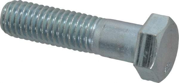 Value Collection - 1/2-13 UNC, 2" Length Under Head Hex Head Cap Screw - Partially Threaded, Grade 2 Steel, Zinc-Plated Finish, 3/4" Hex - Americas Industrial Supply