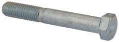 Value Collection - 1/2-13 UNC, 3-1/2" Length Under Head Hex Head Cap Screw - Partially Threaded, Grade 2 Steel, Zinc-Plated Finish, 3/4" Hex - Americas Industrial Supply