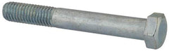 Value Collection - 1/2-13 UNC, 3-3/4" Length Under Head Hex Head Cap Screw - Partially Threaded, Grade 2 Steel, Zinc-Plated Finish, 3/4" Hex - Americas Industrial Supply