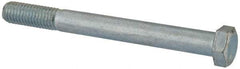 Value Collection - 1/2-13 UNC, 5" Length Under Head Hex Head Cap Screw - Partially Threaded, Grade 2 Steel, Zinc-Plated Finish, 3/4" Hex - Americas Industrial Supply