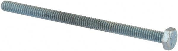 Value Collection - 1/4-20 UNC, 4" Length Under Head Hex Head Cap Screw - Fully Threaded, Grade 2 Steel, Zinc-Plated Finish, 7/16" Hex - Americas Industrial Supply