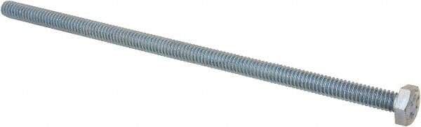Value Collection - 1/4-20 UNC, 6" Length Under Head Hex Head Cap Screw - Fully Threaded, Grade 2 Steel, Zinc-Plated Finish, 7/16" Hex - Americas Industrial Supply