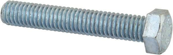 Value Collection - 3/8-16 UNC, 2-1/4" Length Under Head Hex Head Cap Screw - Fully Threaded, Grade 2 Steel, Zinc-Plated Finish, 9/16" Hex - Americas Industrial Supply