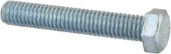 Value Collection - 3/8-16 UNC, 2-1/4" Length Under Head Hex Head Cap Screw - Fully Threaded, Grade 2 Steel, Zinc-Plated Finish, 9/16" Hex - Americas Industrial Supply