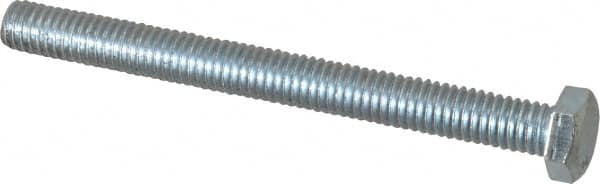 Value Collection - 3/8-16 UNC, 4" Length Under Head Hex Head Cap Screw - Fully Threaded, Grade 2 Steel, Zinc-Plated Finish, 9/16" Hex - Americas Industrial Supply