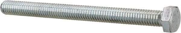 Value Collection - 3/8-16 UNC, 4-1/2" Length Under Head Hex Head Cap Screw - Fully Threaded, Grade 2 Steel, Zinc-Plated Finish, 9/16" Hex - Americas Industrial Supply