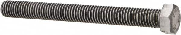 Value Collection - 1/2-13 UNC, 5" Length Under Head Hex Head Cap Screw - Fully Threaded, Grade 2 Steel, Zinc-Plated Finish, 3/4" Hex - Americas Industrial Supply