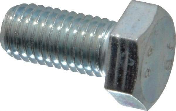 Value Collection - M12x1.75mm Metric Coarse, 25mm Length Under Head Hex Head Cap Screw - Fully Threaded, Grade 8.8 Steel, Zinc-Plated Finish, 19mm Hex - Americas Industrial Supply