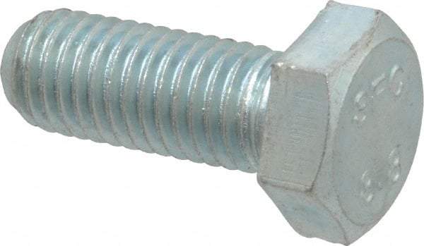 Value Collection - M12x1.75mm Metric Coarse, 30mm Length Under Head Hex Head Cap Screw - Fully Threaded, Grade 8.8 Steel, Zinc-Plated Finish, 19mm Hex - Americas Industrial Supply