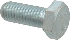 Value Collection - M12x1.75mm Metric Coarse, 30mm Length Under Head Hex Head Cap Screw - Fully Threaded, Grade 8.8 Steel, Zinc-Plated Finish, 19mm Hex - Americas Industrial Supply