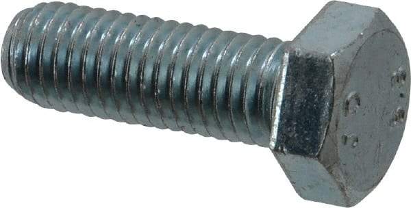 Value Collection - M12x1.75mm Metric Coarse, 35mm Length Under Head Hex Head Cap Screw - Fully Threaded, Grade 8.8 Steel, Zinc-Plated Finish, 19mm Hex - Americas Industrial Supply