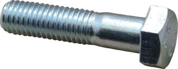 Value Collection - M12x1.75mm Metric Coarse, 50mm Length Under Head Hex Head Cap Screw - Partially Threaded, Grade 8.8 Steel, Zinc-Plated Finish, 19mm Hex - Americas Industrial Supply