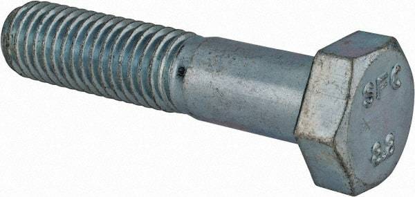 Value Collection - M12x1.75mm Metric Coarse, 55mm Length Under Head Hex Head Cap Screw - Partially Threaded, Grade 8.8 Steel, Zinc-Plated Finish, 19mm Hex - Americas Industrial Supply