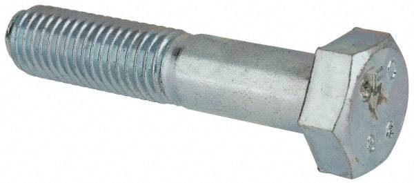 Value Collection - M12x1.75mm Metric Coarse, 60mm Length Under Head Hex Head Cap Screw - Partially Threaded, Grade 8.8 Steel, Zinc-Plated Finish, 19mm Hex - Americas Industrial Supply