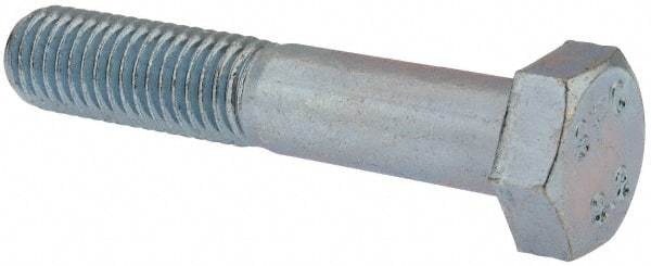 Value Collection - M12x1.75mm Metric Coarse, 65mm Length Under Head Hex Head Cap Screw - Partially Threaded, Grade 8.8 Steel, Zinc-Plated Finish, 19mm Hex - Americas Industrial Supply