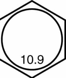 Value Collection - M10x1.50mm Metric Coarse, 75mm Length Under Head Hex Head Cap Screw - Partially Threaded, Grade 10.9 Steel, Uncoated, 17mm Hex - Americas Industrial Supply