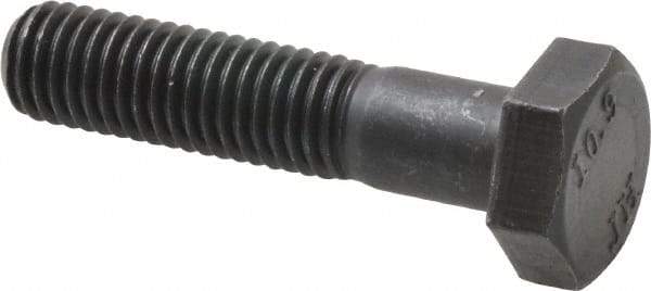 Value Collection - M10x1.50mm Metric Coarse, 45mm Length Under Head Hex Head Cap Screw - Partially Threaded, Grade 10.9 Steel, Black Oxide Finish, 17mm Hex - Americas Industrial Supply