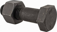 Value Collection - 1-1/8 - 7 Thread, 4" Length Under Head, Steel Hex Head Bolt - Uncoated, UNC Thread, ASTM A325 - Americas Industrial Supply