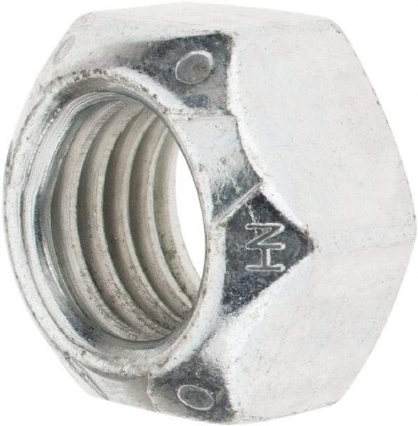 Value Collection - 7/8-9 UNC Grade C Hex Lock Nut with Distorted Thread - 1-5/16" Width Across Flats, 49/64" High, Cadmium Clear-Plated Finish - Americas Industrial Supply