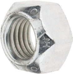 Value Collection - 7/8-9 UNC Grade C Hex Lock Nut with Distorted Thread - 1-5/16" Width Across Flats, 49/64" High, Cadmium Clear-Plated Finish - Americas Industrial Supply