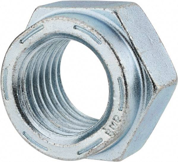 Value Collection - 1-1/4 - 7 UNC Grade C Hex Lock Nut with Distorted Thread - 1-7/8" Width Across Flats, 1-3/32" High, Cadmium Clear-Plated Finish - Americas Industrial Supply