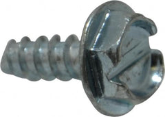 Value Collection - #6 Hex Washer Head Slotted Sheet Metal Screw - Steel, 3/8" Length Under Head, Grade 2 - Americas Industrial Supply