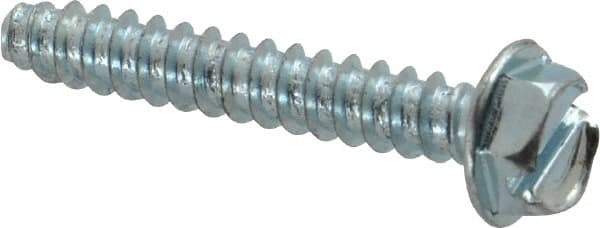 Value Collection - #8 Hex Washer Head Slotted Sheet Metal Screw - Steel, 1" Length Under Head, Grade 2 - Americas Industrial Supply