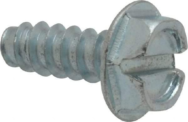 Value Collection - #10 Hex Washer Head Slotted Sheet Metal Screw - Steel, 1/2" Length Under Head, Grade 2 - Americas Industrial Supply