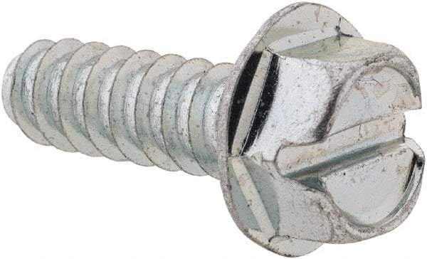 Value Collection - 1/4" Hex Washer Head Slotted Sheet Metal Screw - Steel, 3/4" Length Under Head, Grade 2 - Americas Industrial Supply