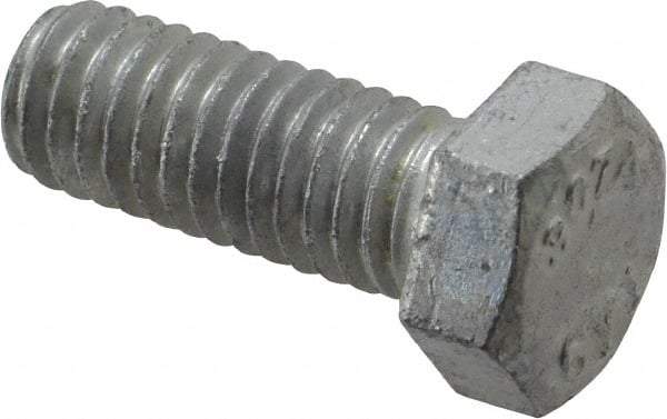 Value Collection - 3/8-16 Thread, 1" Length Under Head, Steel Hex Head Bolt - Hot Dipped Galvanized Coated, 9/16" Hex, UNC Thread, ANSI/ASME B18.2.2 & ASME B18.2.1, Grade 2 - Americas Industrial Supply