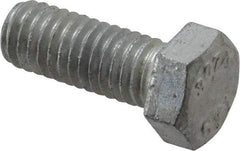 Value Collection - 3/8-16 Thread, 1" Length Under Head, Steel Hex Head Bolt - Hot Dipped Galvanized Coated, 9/16" Hex, UNC Thread, ANSI/ASME B18.2.2 & ASME B18.2.1, Grade 2 - Americas Industrial Supply