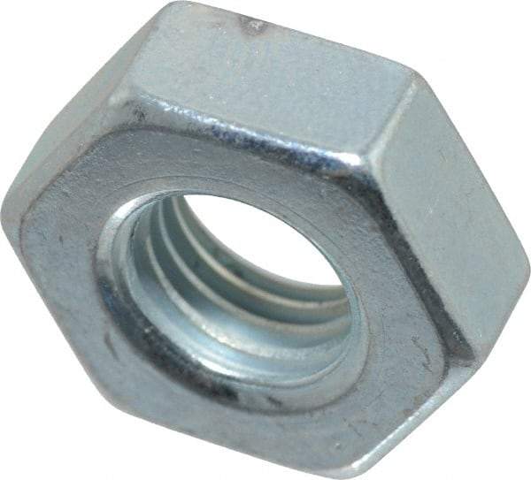 Value Collection - 5/16-24 UN Steel Right Hand Machine Screw Hex Nut - 9/16" Across Flats, 0.225" High, Zinc-Plated Finish, 2B Class of Fit - Americas Industrial Supply