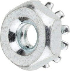 Value Collection - #6-32, Zinc Plated, Steel Hex Nut with External Tooth Washer - 11/32" Washer Diam, 5/16" Width Across Flats - Americas Industrial Supply