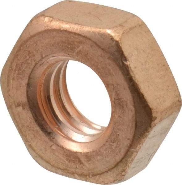 Value Collection - 5/16-18 UNC Silicon Bronze Right Hand Machine Screw Hex Nut - 9/16" Across Flats, 7/32" High, Uncoated - Americas Industrial Supply