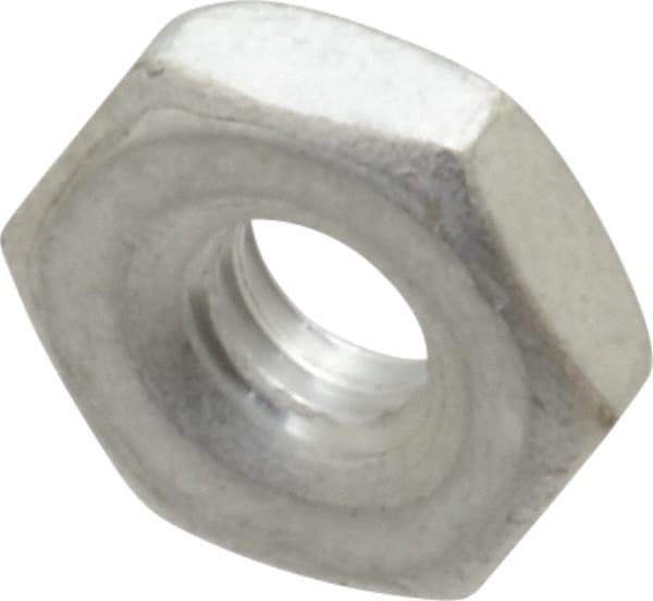 Value Collection - #8-32 UNC Aluminum Right Hand Machine Screw Hex Nut - 11/32" Across Flats, 1/8" High, Uncoated - Americas Industrial Supply