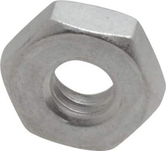 Value Collection - #10-24 UNC Aluminum Right Hand Machine Screw Hex Nut - 3/8" Across Flats, 1/8" High, Uncoated - Americas Industrial Supply