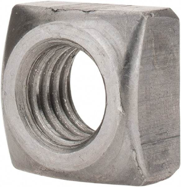 Value Collection - 1/2-13 Steel Square Nut - Uncoated, 13/16" Square Width x 7/16" Overall Height - Americas Industrial Supply