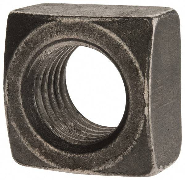 Value Collection - 1-8 Steel Square Nut - Uncoated, 1-1/2" Square Width x 7/8" Overall Height - Americas Industrial Supply