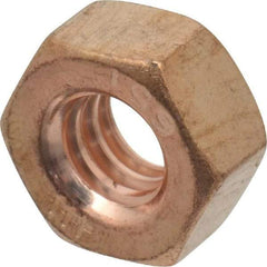 Value Collection - 1/4-20 UNC Silicon Bronze Right Hand Hex Nut - 7/16" Across Flats, 7/32" High, Uncoated - Americas Industrial Supply